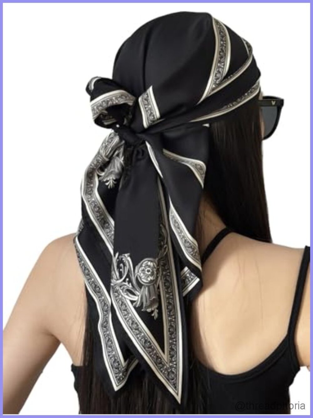Polyester Satin Silk Triangular Scarf Head Wrap Hair Sleeping